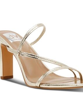 DV by Dolce Vita Metallic Gold Strappy Block Heel Sandals